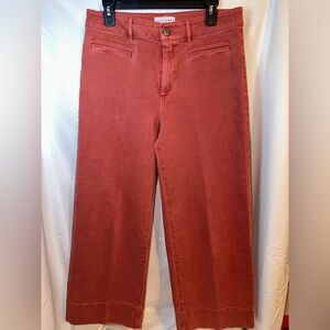 Loft Wide Leg Crop Pants in Rich burnt Orange